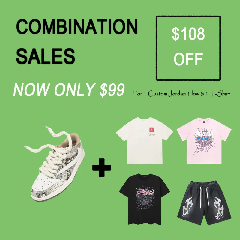  Combination Sales Jordan 1 low Designer& T-shirt