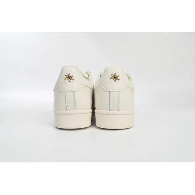 GET Superstar Shoes White Black Gold White Rainbow ID7493 02