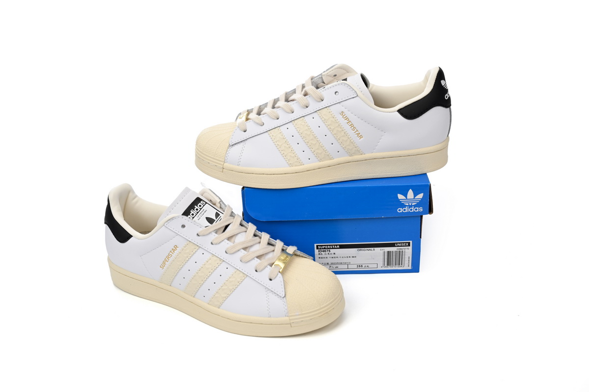 POP  Superstar Shoes White Black Rice ID4675 