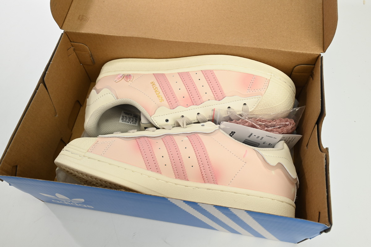  GET Superstar Shoes White New Cherry Blossom Powder GW4441