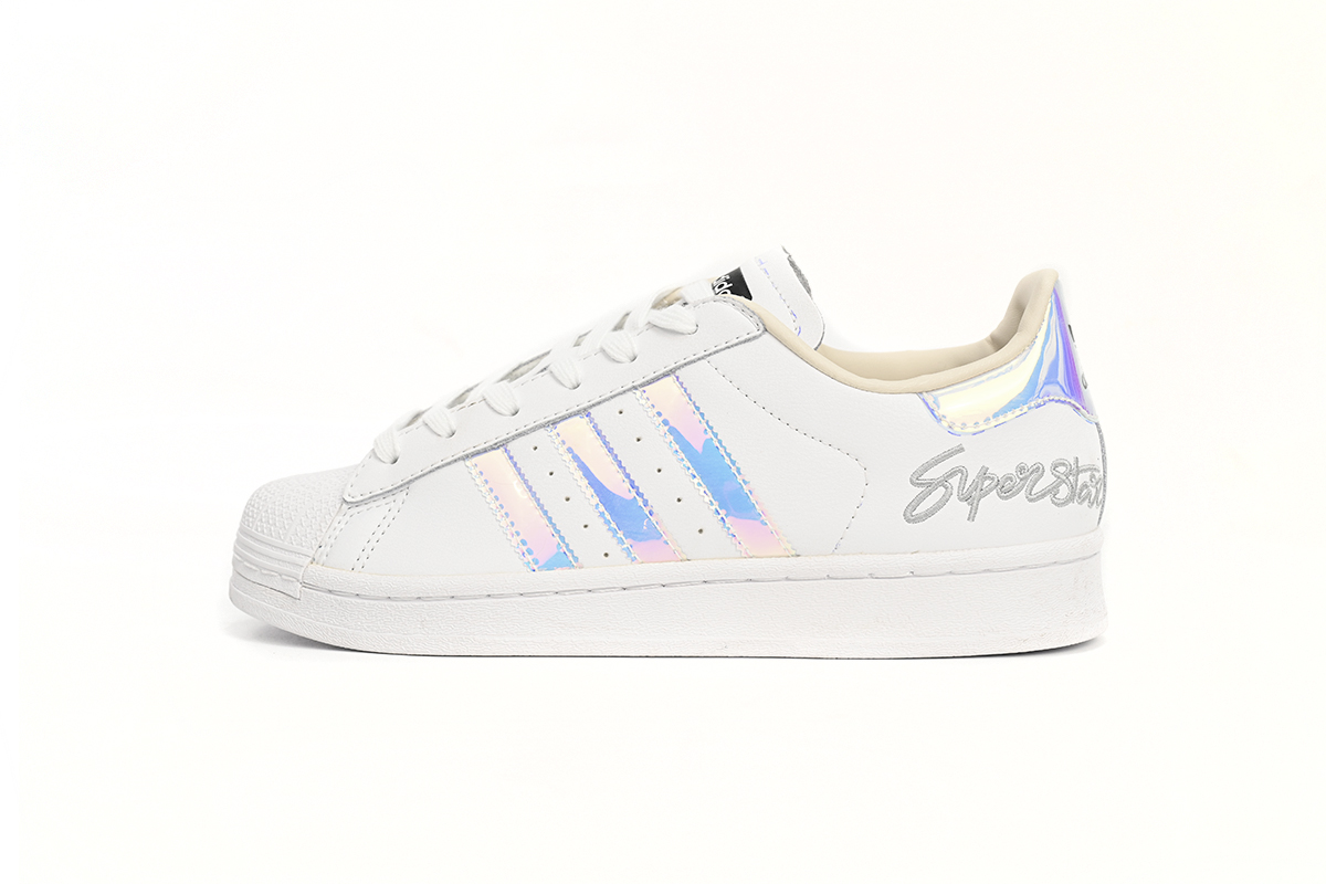 POP  Superstar Shoes White White Laser EF3642
