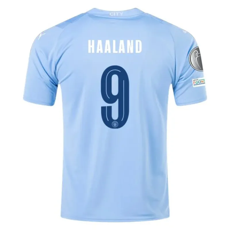 Free Shipping Men's Authentic Puma Haaland Manchester City Home Jersey 23/24 - UCL