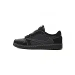  【Buy 1 Pair Get 2nd For $9.9】Travis Scott x Air Jordan 1 Low Black Phantom, DM7866-001 