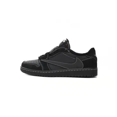  【Buy 1 Pair Get 2nd For $9.9】Travis Scott x Air Jordan 1 Low Black Phantom, DM7866-001  01