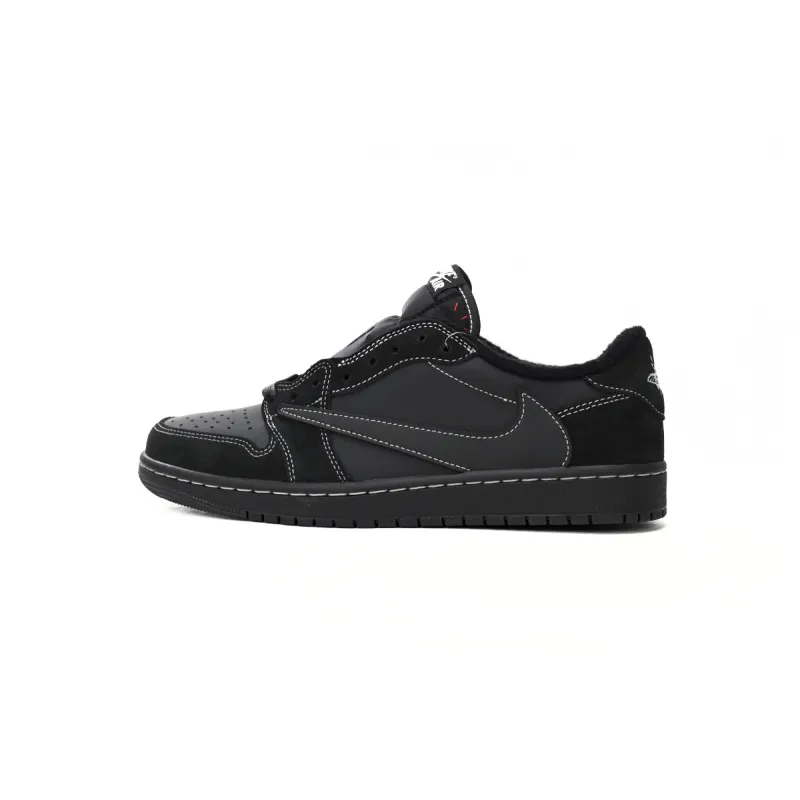  【Buy 1 Pair Get 2nd For $9.9】Travis Scott x Air Jordan 1 Low Black Phantom, DM7866-001 
