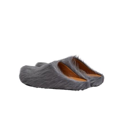 Perfectkicks Grey long-hair calfskin Fussbett sabot Marni Slides
