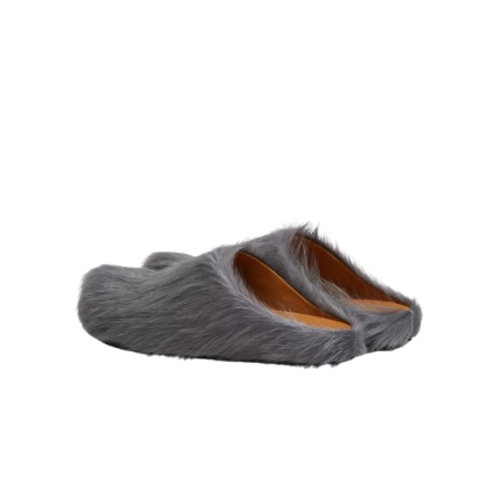 Perfectkicks Grey long-hair calfskin Fussbett sabot Marni Slides
