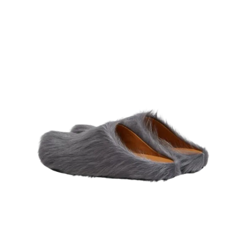 Perfectkicks Grey long-hair calfskin Fussbett sabot Marni Slides
