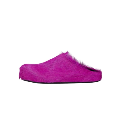 Perfectkicks Fuchsia long-hair calfskin Fussbett sabot Marni Slides 01