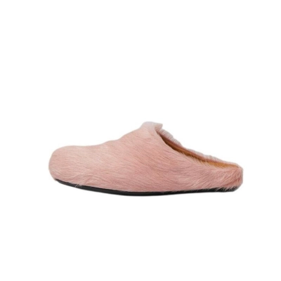 Perfectkicks Pink long hair calfskin Fussbett sabot Marni Slides 01