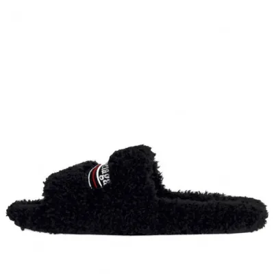 Balenciaga Furry Slide Black White (Women's)  654261W2DO11096 01