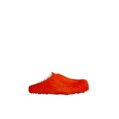 Perfectkicks Orange long hair calfskin Fussbett sabot Marni Slides 01