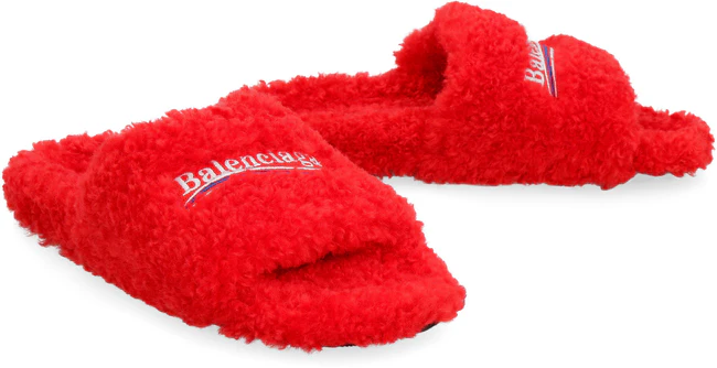 GET Balenciaga Faux fur mules