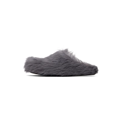 Perfectkicks Grey long-hair calfskin Fussbett sabot Marni Slides 01