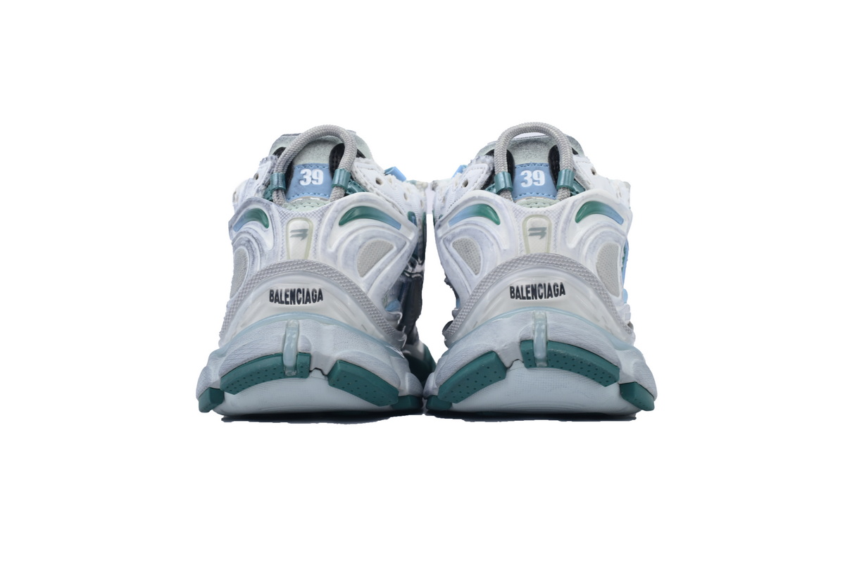 Perfectkicks Balenciaga Runner Sneaker 'White Green Blue' 772774 W3RMU 0623
