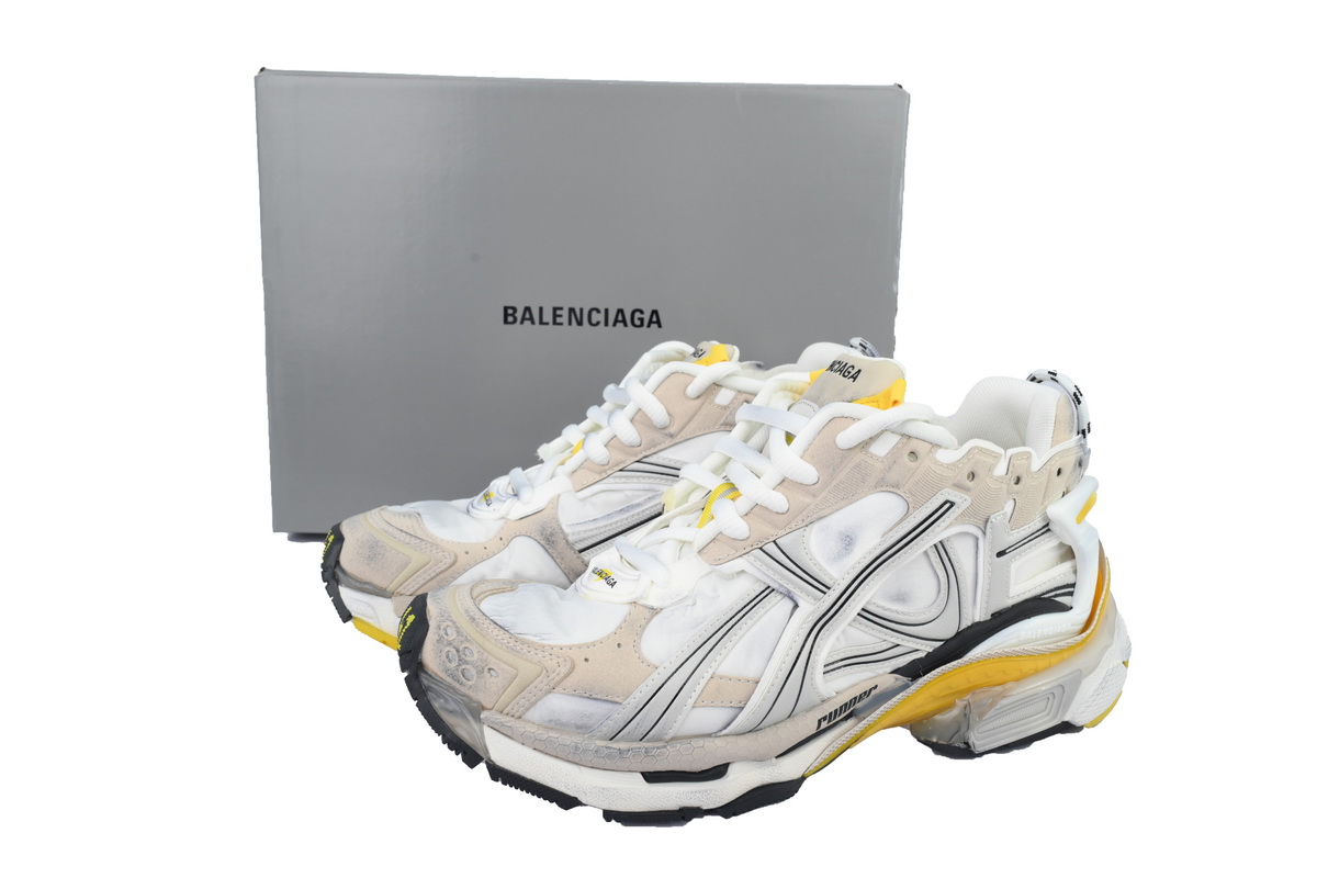 Perfectkicks Balenciaga Runner Sneaker 'White Yellow' 772767 W3RNY 9170