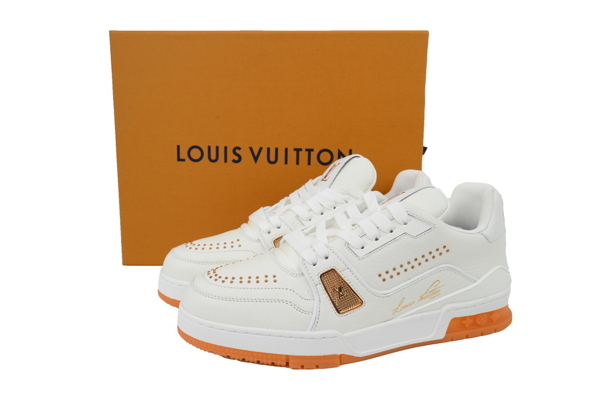 Perfectkicks Louis Vuitton White Orange Rivet