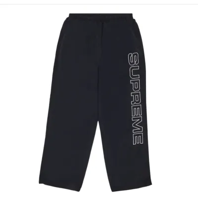 Supreme Spellout Embroidered Track Pant Black 01