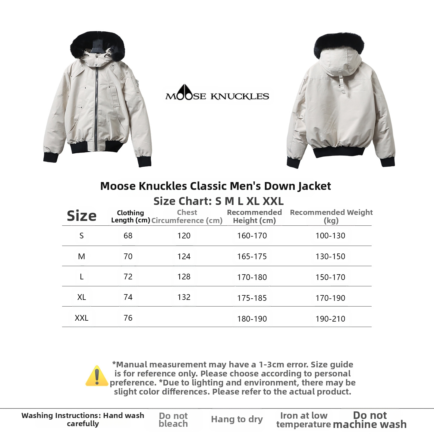 Moose Knuckles Jacket Classic Men Down Jacket 02 Off-White/Black/Red/Dark blue