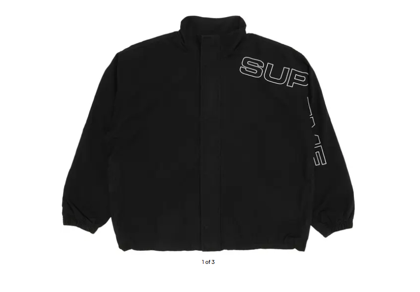 Supreme  spellout embroidered track jacket black