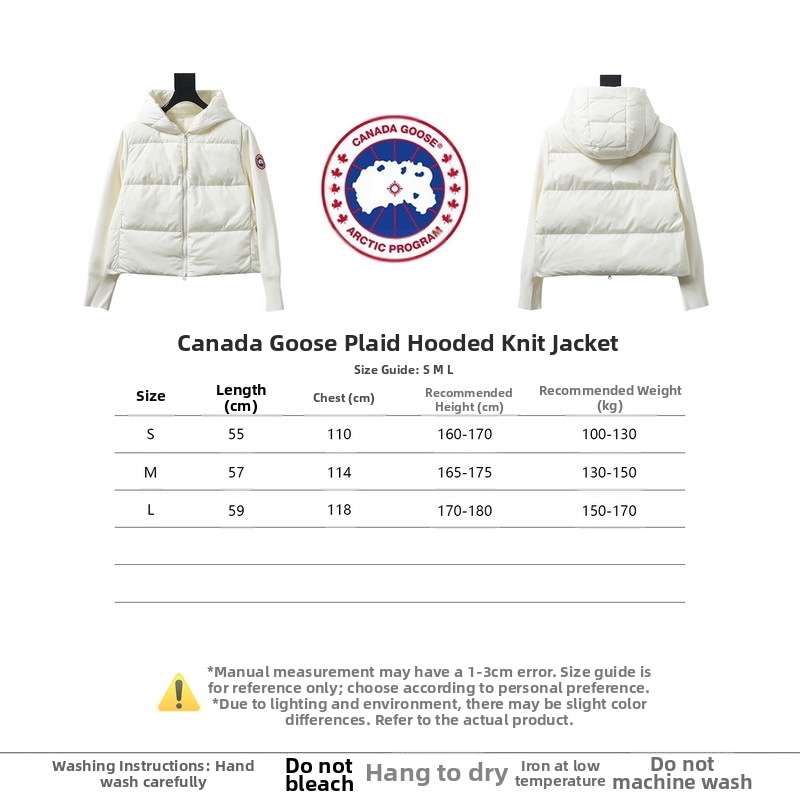 Canada goose plaid hooded knitted jacket White / Black