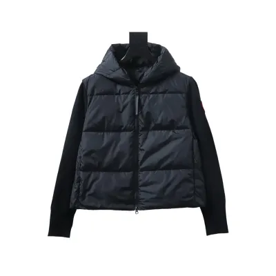 Canada goose plaid hooded knitted jacket White / Black 02