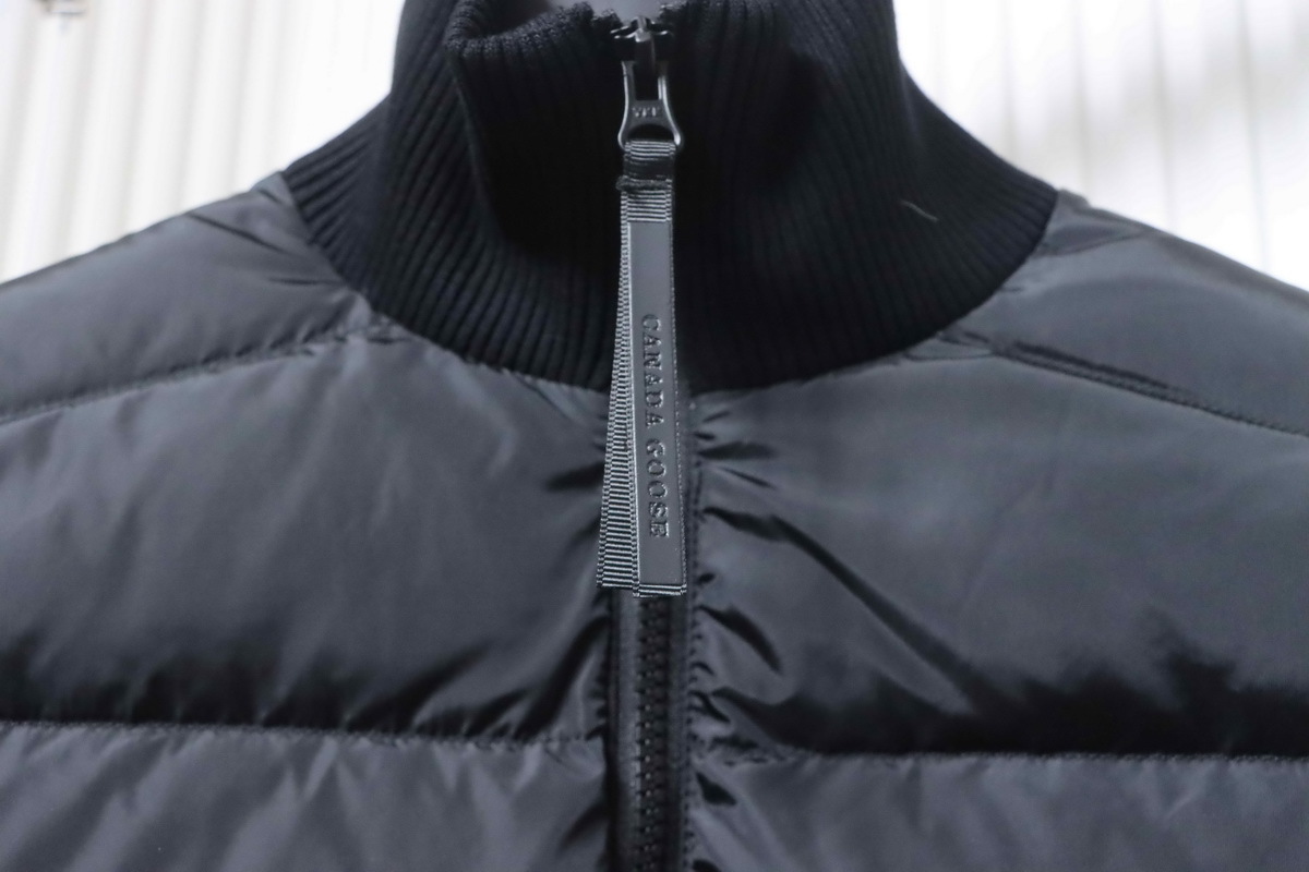 Canada goose stand collar knitted jacket White / Black