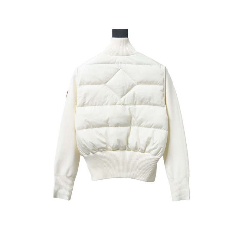 Canada goose stand collar knitted jacket White / Black