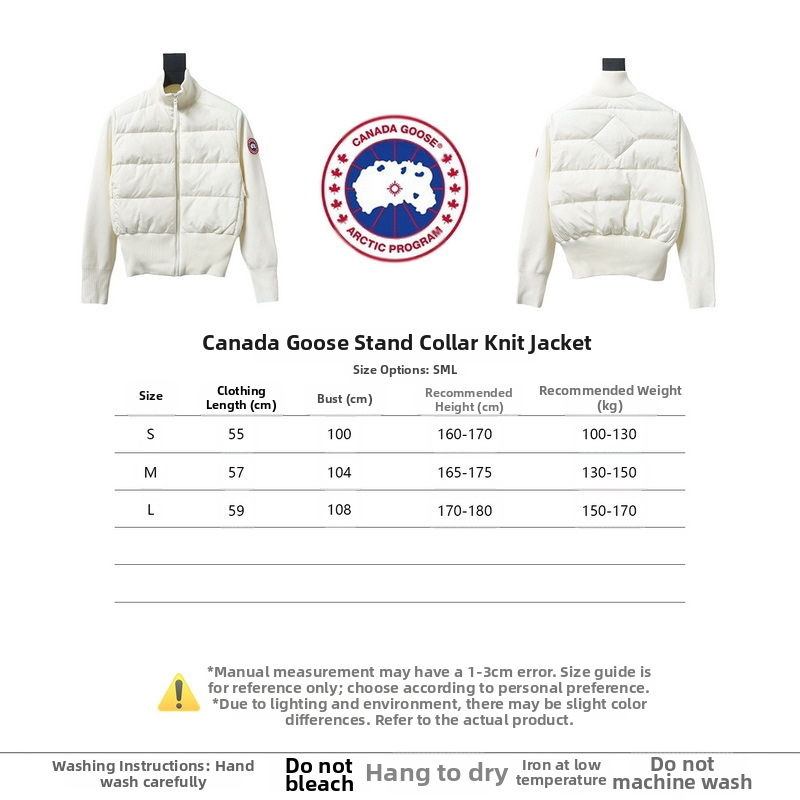 Canada goose stand collar knitted jacket White / Black