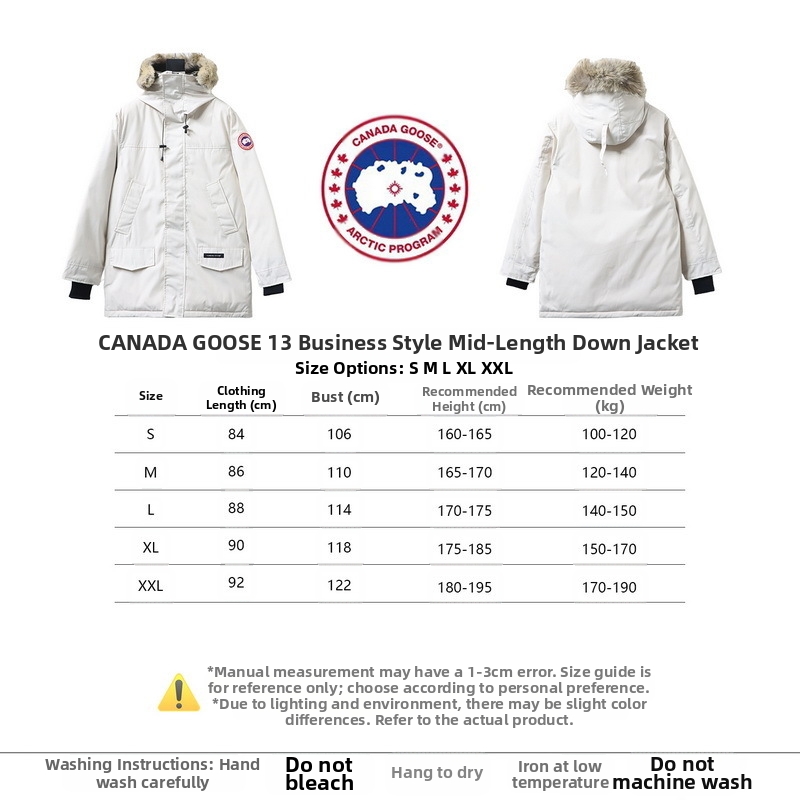 Canada goose Business mid-length down jacket 13 White/Black/Gray/Dark blue