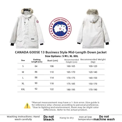 Canada goose Business mid-length down jacket 13 White/Black/Gray/Dark blue 02