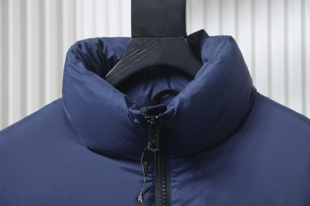 Canada goose Stand collar large plaid down jacket Black/Dark blue