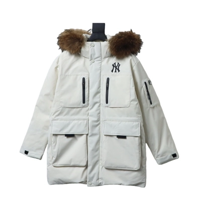 MLB down-filled workwear with large fur collar 2nd White/Black/Gray/Dark blue 02