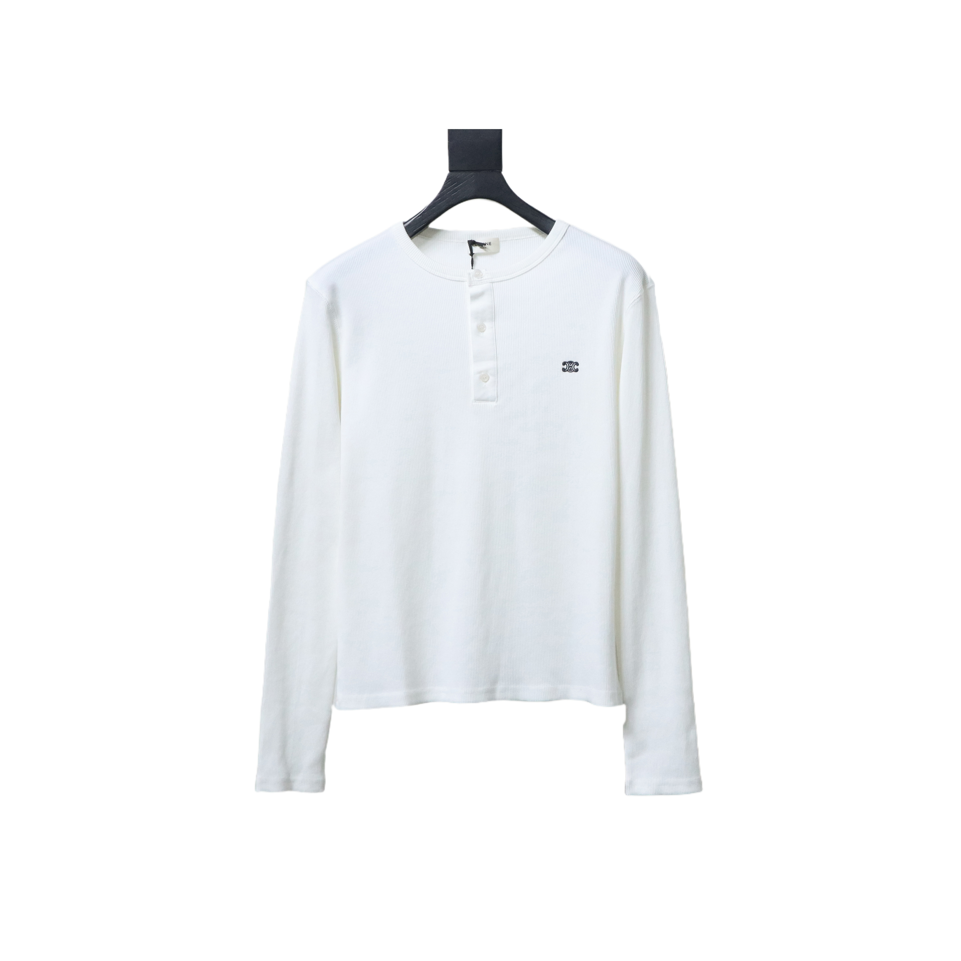Celine CE Three-button half-open collar long-sleeved T-shirt P190