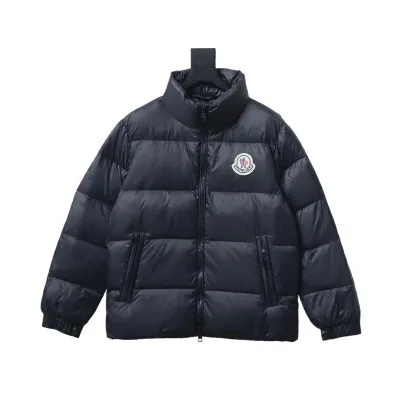 Moncler Micro-label patchwork stand-up collar down jacket Blue/Black 02