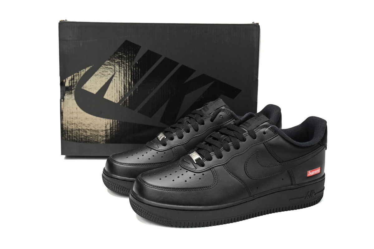 GET Supreme x Nike Air Force 1 Low Box Logo Black CU9225-001