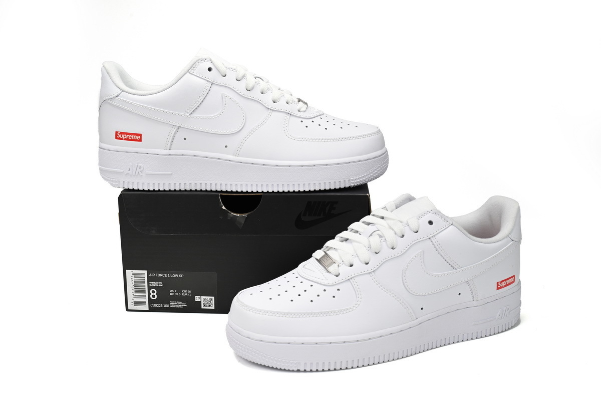 GET Supreme x Nike Air Force 1 Low White For Sale CU9225-100