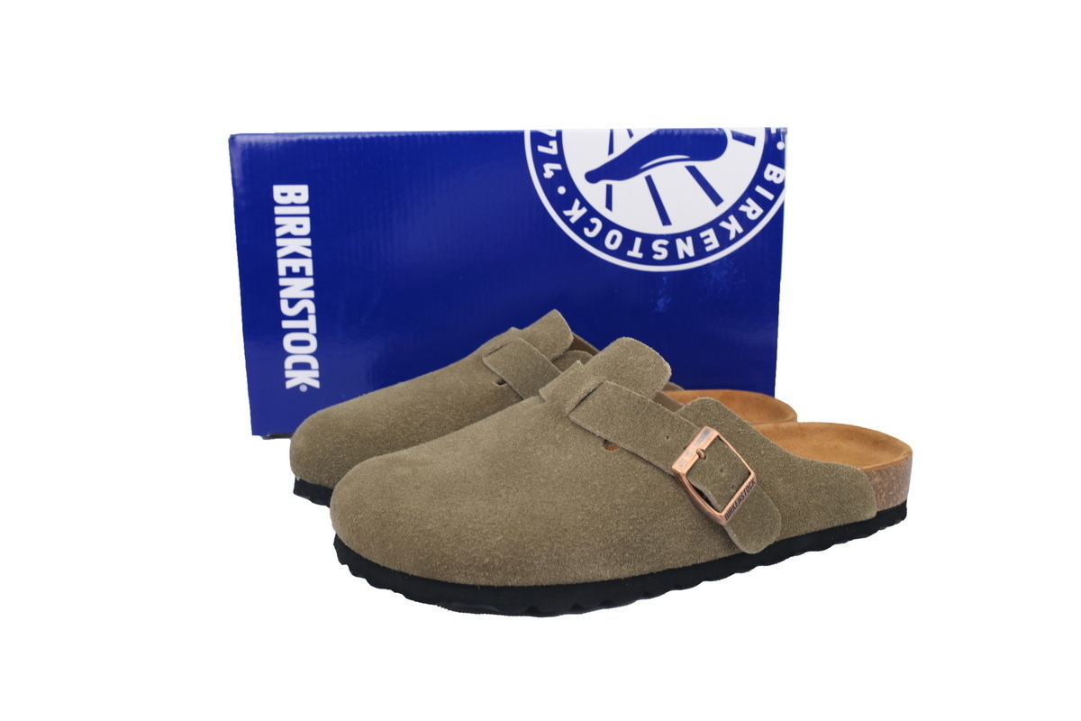 GET Birkenstock Boston Mixed Leather Grayish Green
