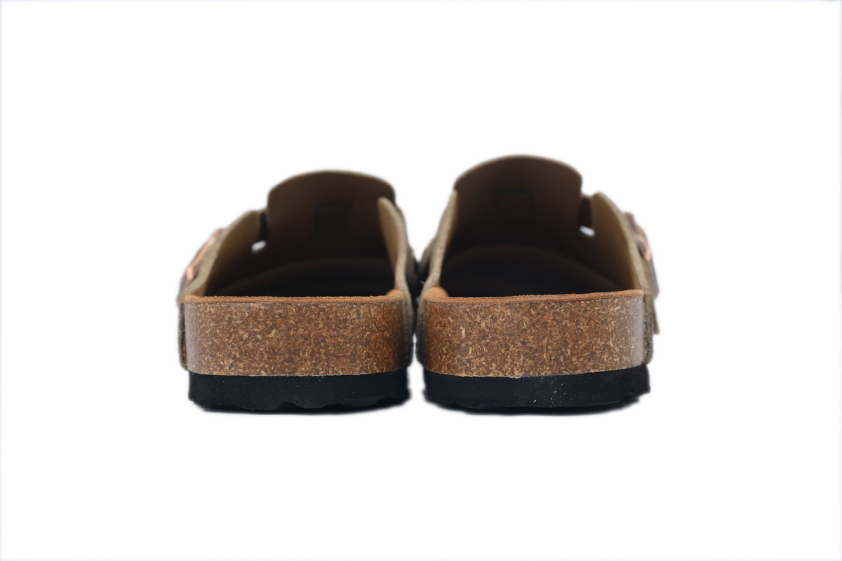 GET Birkenstock Boston Mixed Leather Grayish Green