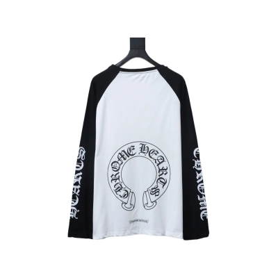 Chrome Hearts horseshoe print long-sleeved T-shirt White and Black 01