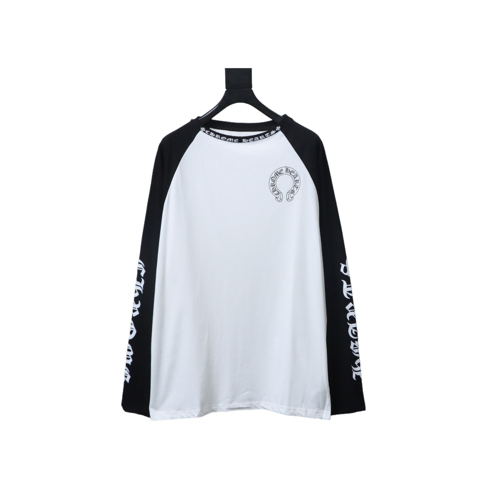 Chrome Hearts horseshoe print long-sleeved T-shirt White and Black