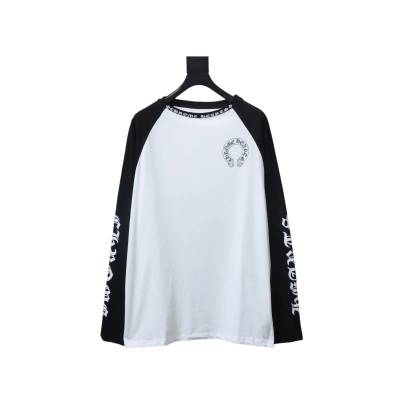 Chrome Hearts horseshoe print long-sleeved T-shirt White and Black 02