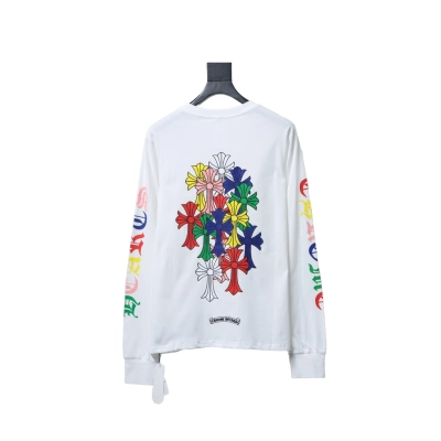 Chrome Hearts cross print long-sleeved T-shirt White 01