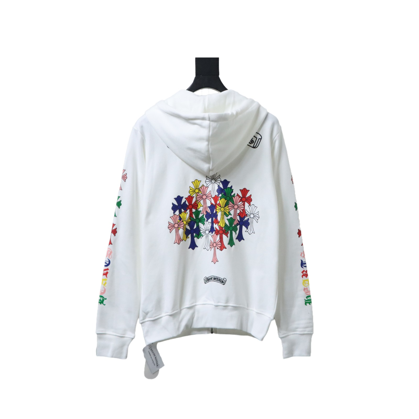 Chrome Hearts cross print zip-up Hoodie White
