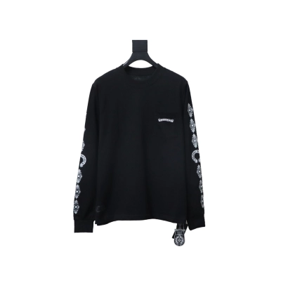 Chrome Hearts cross round neck long-sleeved T-shirt Black 02
