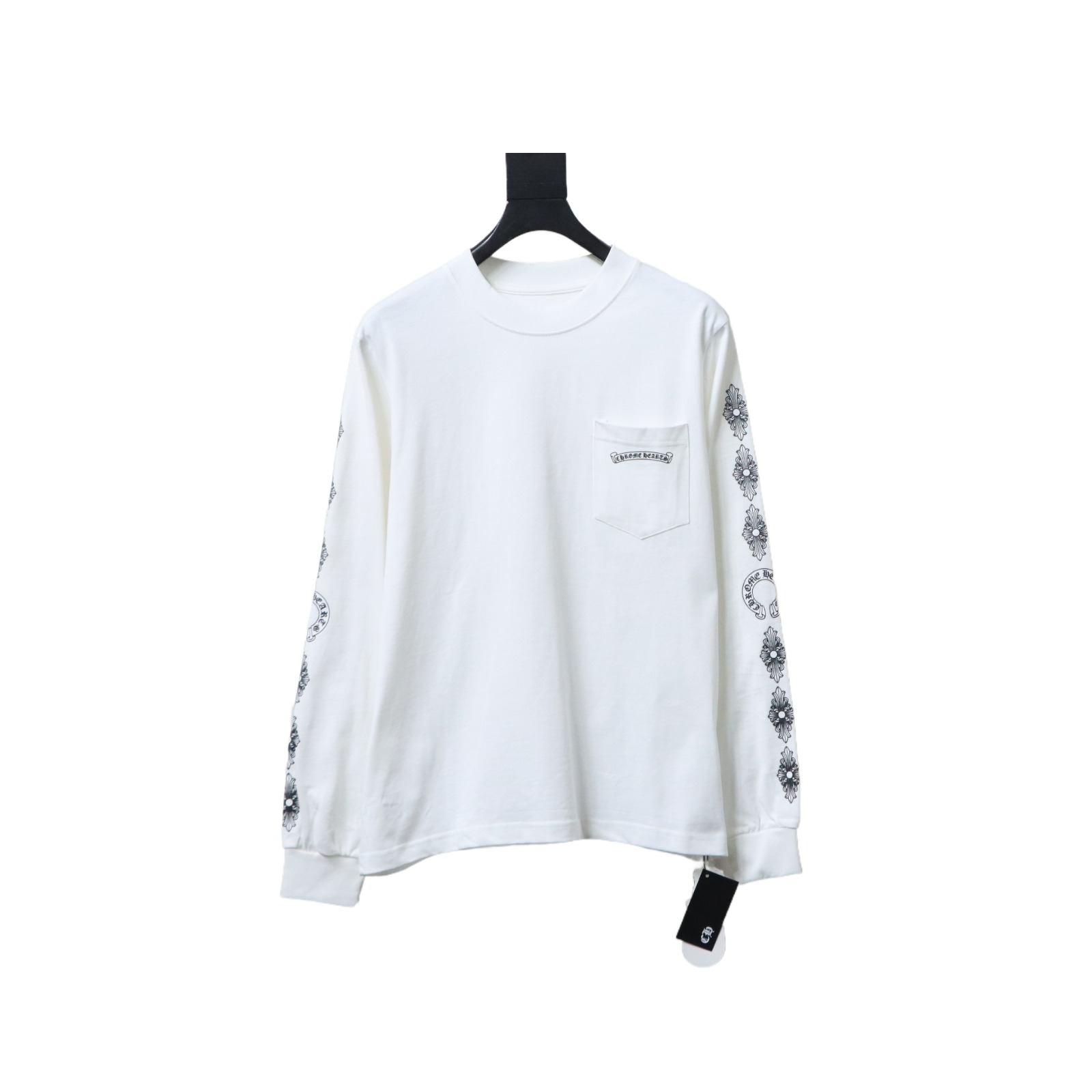 Chrome Hearts cross round neck long-sleeved T-shirt White