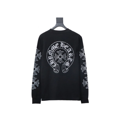 Chrome Hearts damaged horseshoe long-sleeved T-shirt Black 01