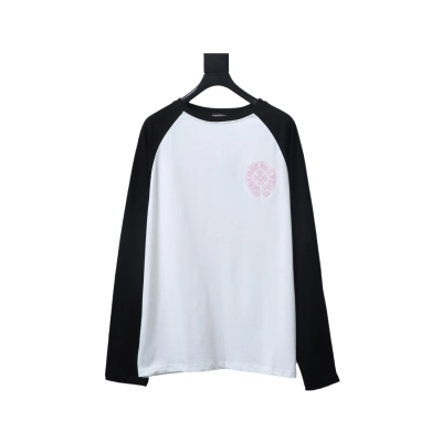 Chrome Hearts embroidered horseshoe patchwork long-sleeved T-shirt Black 02