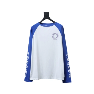 Chrome Hearts patchwork printed long-sleeved T-shirt Blue 02