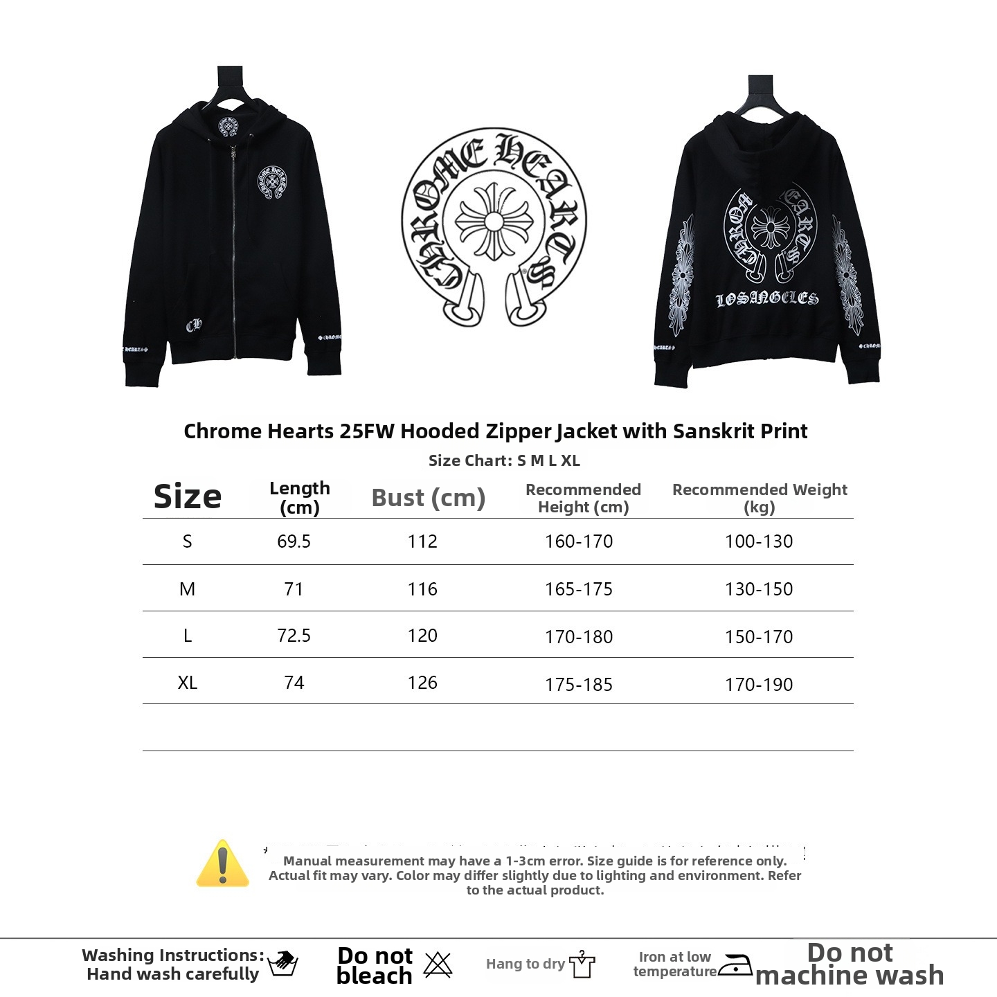 Chrome Hearts patchwork printed long-sleeved T-shirt Blue